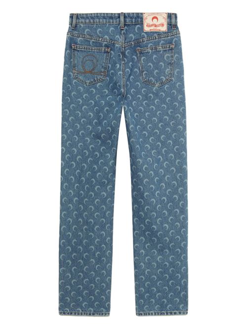 Jeans larghi in denim Moon Laser MARINE SERRE | WPA128ACDEN0002BL05